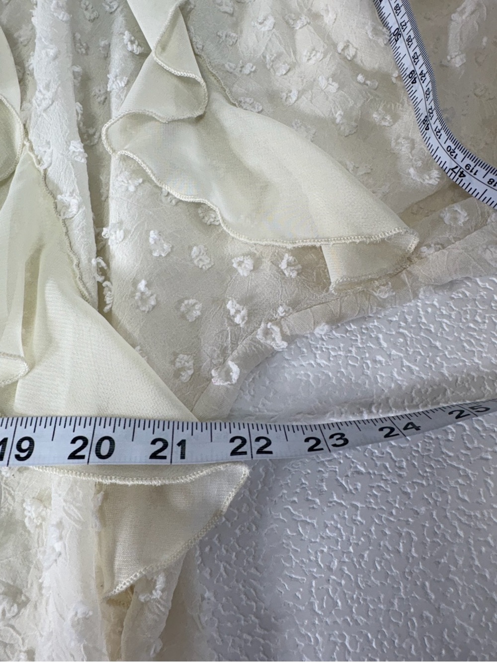 A'Reve Cream Ruffle Swiss Dot Blouse with Keyhole 3294 - Picture 9 of 11